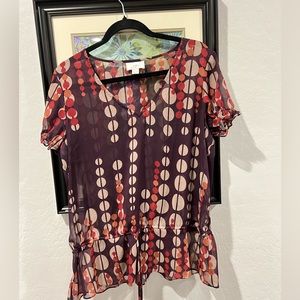 Chiffon peplum short sleeve Loft blouse